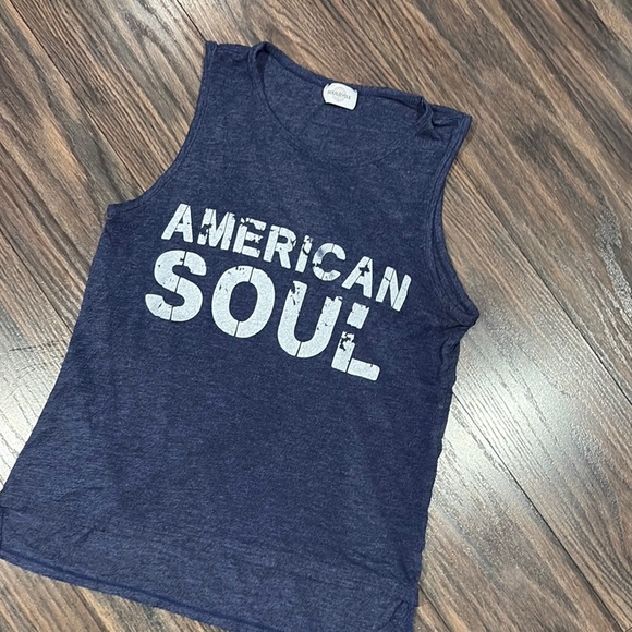 Navy Blue Graphic Tank Top by Soulcycle (size small) - Picture 3 of 4